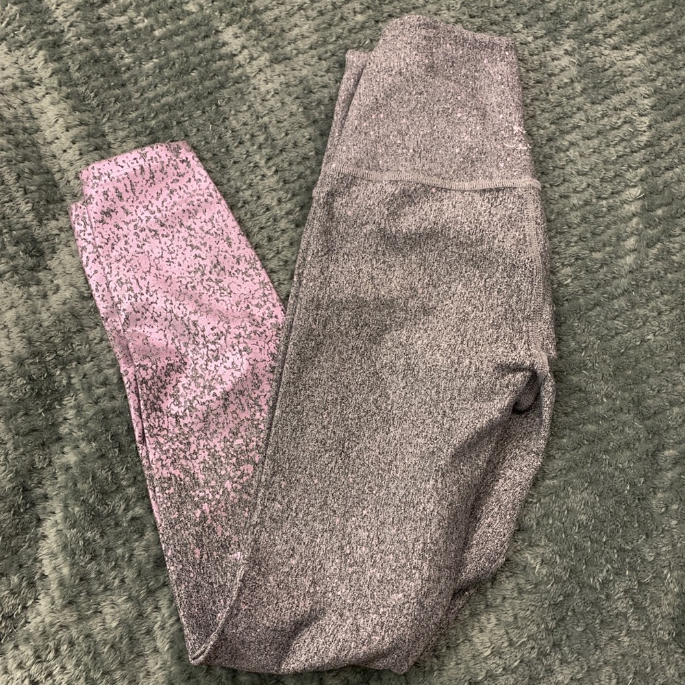 Beyond yoga grey / pink sparkle leggings